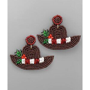 Christmas Cowboy Hat Earrings
